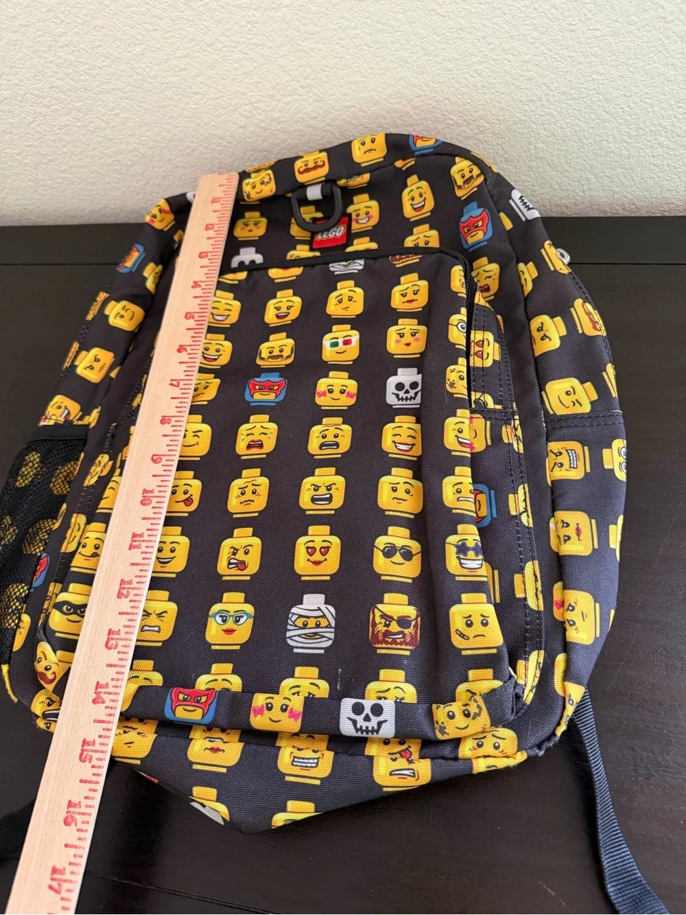 LEGO Emoji Head Pattern Backpack in Yellow and Black